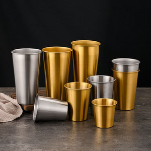 Vaso Recto de Acero Inoxidable 304, Diseño Minimalista, para Fiestas - Product Image 1
