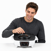 Yuanjian Combo multifonction à double commande 1500W, plaque de cuisson électrique multifonctionnelle avec contrôle de la température, grill et hot-pot, coffret cadeau