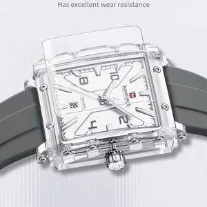 Relojes de Cuarzo Naviforce 6112 para Hombre, Marca Original, Correa de Silicona, Esfera Rectangular, Fecha, Relojes de Lujo Sencillos para Hombre - Product Image 3