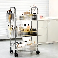 Chariot de rangement en acrylique à roulettes, chariot utilitaire mobile pour collations, cosmétiques, livres, salle de bain, organisation de la maison