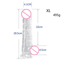 Dildos réalistes en cristal transparent, bâtons phallus, plusieurs tailles XS S M L XXL, dildos sans huile en TPE, jouets sexuels pour adultes pour femmes