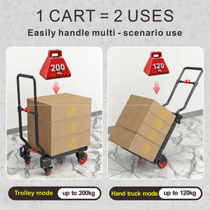 รถเข็นมือพับได้ 2-in-1 พร้อมล้อฟลายวีล |   รับน้ำหนักได้ 120 กก./200 กก., ลื่นไหลเหมือนทางลาด, เหมาะสำหรับใช้กับท้ายรถ - Product Image 5
