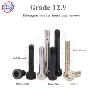 Haute résistance DIN912 Grade 10.9 12.9 oxyde noir vis à tête cylindrique à six pans creux système métrique clé hexagonale Allen vis à tête cylindrique