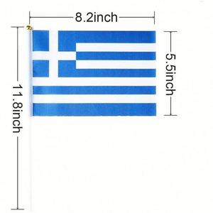 Cheap Custom 100% Polyester Digital Printing 14x21cm Greece Greek National Hand Waving Mini Banner <b>Flag</b> - Product Image 5