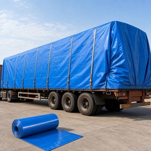 Bâche bleue robuste, écologique, ignifuge, 350 GSM, 70% PVC + 30% PET, imperméable, résistante aux UV, en tissu tissé pour extérieur - Product Image 3