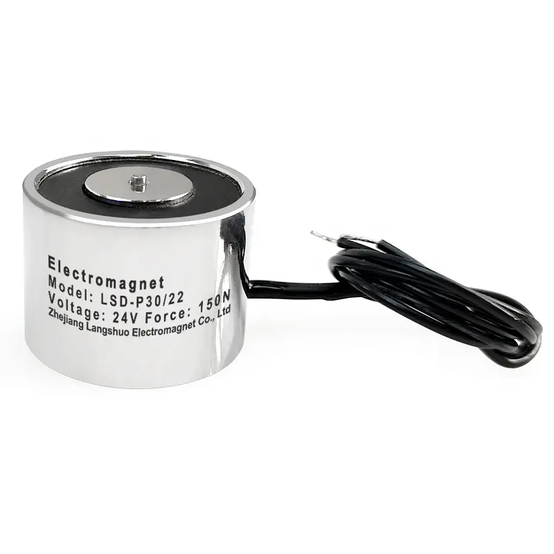 Hızlı demanyetizasyon Electromagnet LSD-P30/22 IP68 yuvarlak elektrikli mıknatıs DC elektromanyetik Solenoid enayi kaldırma mıknatısı