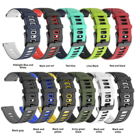 Bracelet de montre universel en silicone bicolore 20 mm 22 mm pour Garmin Forerunner 265 /265S/venu3/samsung galaxy Watch5