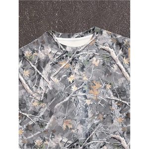 FOXA T-shirt camouflage pour garçon, imprimé feuille d'érable, manches courtes, respirant, pour la chasse, streetwear d'été - Product Image 3