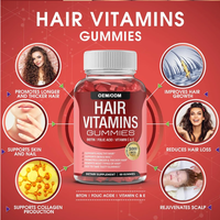 Bonbons gommeux de vitamines capillaires pour adultes sous marque privée avec biotine et acide folique – Complément beauté – 60 gommes
