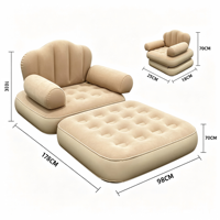 Canapé-lit gonflable en PVC floqué, portable et pliable pour l'extérieur, idéal pour le camping, les tentes et comme matelas pneumatique de style relaxant pour la maison