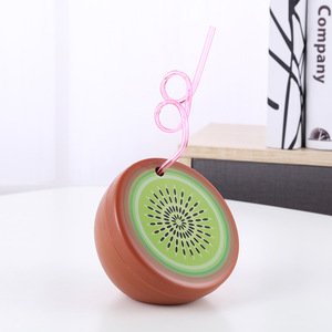 500ml trái cây nguồn cung cấp bên sáng tạo trái cây hình cốc uống dưa hấu <span class=keywords><strong>Kiwi</strong></span> chanh bưởi Hình dạng chai nước với rơm - Product Image 5