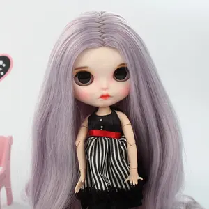 Sản Phẩm Bán Chạy Tóc Giả Búp Bê Pullip Dài Lượn Sóng Mềm Màu Tím Cho Bé