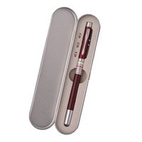 Stylo bille LED 5-en-1 avec pointeur laser rouge, antenne télescopique rétractable, corps métallique – Outil pédagogique, stylo publicitaire, écriture 1,0 mm