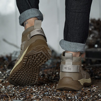 ZG-8831 pabrik langsung baja kaki asli Beige sepatu keselamatan kulit industri sepatu kerja sepatu keselamatan