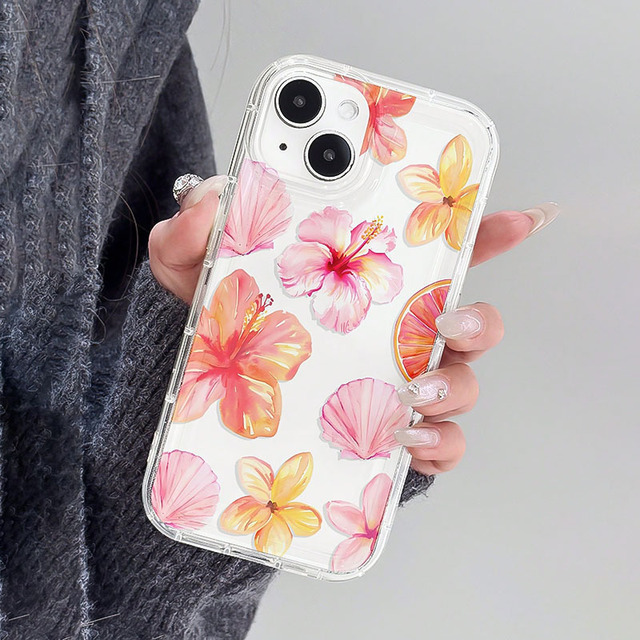 English Flower Print Shock Absorption Anti-fall Bumper TPU Mobile Phone Cover Case for Iphone 8 X Xr Xs Max 11 12 13 14 15 16 17