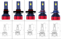 Vente Flash : Ampoules de Phare LED Haute Puissance K2 190W 14000LM 9004 9007 H13 9005 HB3 9006 HB4 9012 PSX26W H1 H4 H7 H8 H9 H11 pour Voiture