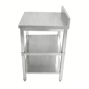 Stainless Steel Three-Layer Workbench with Back Splash - Commercial Heavy Duty <b>Work</b> <b>Table</b> for Restaurant/Kitchen - Product Image 4