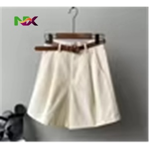 Pantaloncini a Gamba Larga da <span class=keywords><strong>Donna</strong></span>, Shorts <span class=keywords><strong>Casual</strong></span> <span class=keywords><strong>Chic</strong></span> a Vita Alta, Nuova Collezione Primavera-Estate 2025, Shorts Eleganti in Tinta Unita - Product Image 5