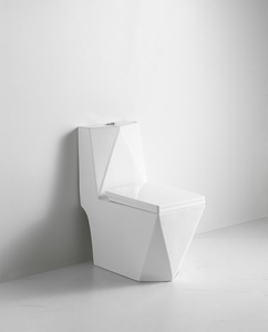 WC in Ceramica Monoblocco con Scarico a <span class=keywords><strong>Pavimento</strong></span> e Sifone, Forma Diamantata, <span class=keywords><strong>per</strong></span> Bagno - Product Image 1