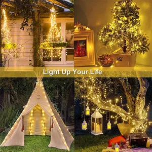 Guirlandes lumineuses solaires <span class=keywords><strong>LED</strong></span> IP65 7M/12M/22M/32M pour extérieur, allées, patios, étanches, pour Noël, mariages, jardins, rues - Product Image 5