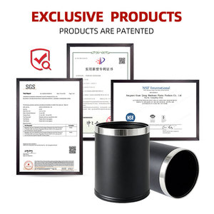 Luxury Hotel PP Trash Can <b>Double</b> Layer Hidden Bag Eco-Friendly Waste <b>Bin</b> Black Office Commercial Garbage Can Indoor/Outdoor - Product Image 3