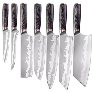 Juego de cuchillos de cocina de acero inoxidable de alto carbono <span class=keywords><strong>Parker</strong></span> con mango de madera para chefs y panaderos Logotipo personalizado para cortar tallado - Product Image 1