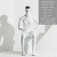 Maniquí Deportivo de Plástico Blanco Brillante de Cuerpo Completo para Ropa, Talla Masculina