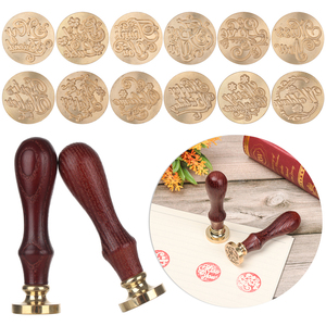 Con Dấu Sáp Bằng Đồng Thau Con Dấu Scrapbooking Con Dấu Chúc May Mắn Cảm Ơn Bạn Tốt Nhất Mong Muốn Thư In Niêm Phong Con Dấu Sáp Retro - Product Image 2