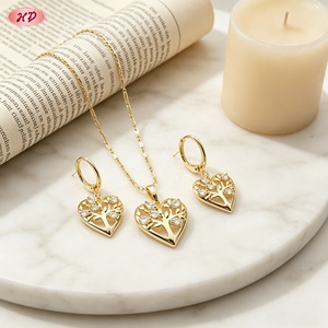 Ensemble de bijoux Hengdian Big Fashion plaqué or 18 carats, pas cher, en forme d'arbre avec émail et zircon, pour femmes - Product Image 3