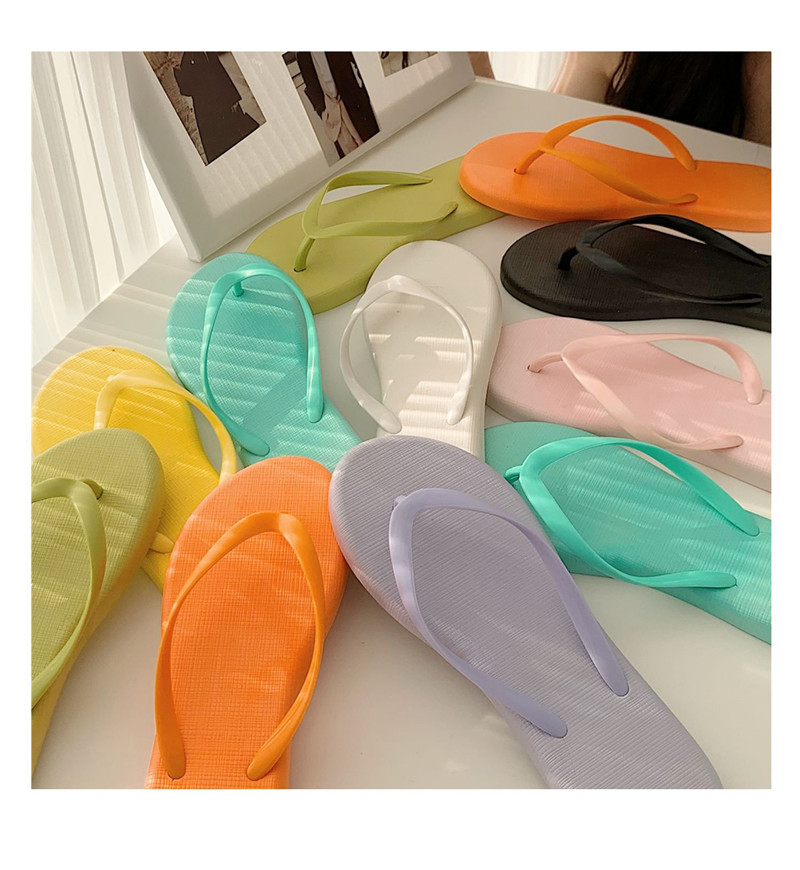 Simple Solid Color Comfortable Slippers Flip Flops Women Summer Beach Flipflops