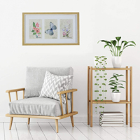 Nuevo diseño especial, foto de flores, concha de mariposa, espécimen grueso, marcos de exhibición, arte de pared, marco de madera, imagen
