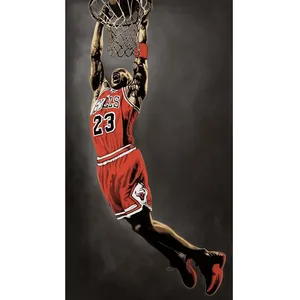 Offre Spéciale toile Peinture NBA de BASKET-BALL kobe bryant michael jordan signé big encadrée affiche décoratif mur impression