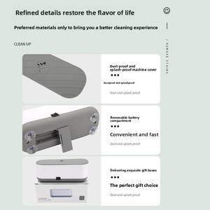 Limpiador ultrasónico multifunción para <span class=keywords><strong>gafas</strong></span> y lentes de contacto con patrón rectangular, dispositivo de limpieza automático para uso doméstico - Product Image 3