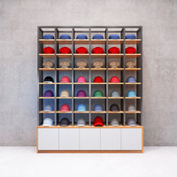 Présentoir de sport en bois écologique moderne étagère à chaussures murale et au sol chapeau chaussettes vitrine pour magasin de vêtements