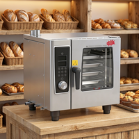 Four combiné à gaz CFT 380V neuf, 4 plateaux, commande mécanique, vapeur et convection, en acier inoxydable, pour noix, gâteaux de lune, boulangerie et vignetterie