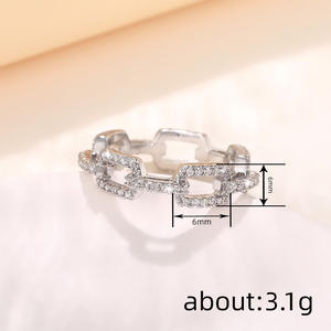 แหวนเพชรเงิน A100 สีธรรมชาติ G สีสวยทันสมัย ใส่ได้ทุกวันสำหรับทุกเพศ - Product Image 4