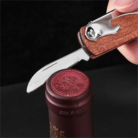 Nouvel ouvre-bouteille en bois de style moderne, ouvre-bouteille multifonctionnel portable en acier inoxydable pour vin et bière