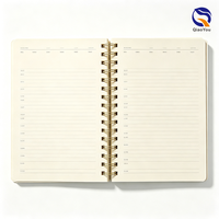 Agenda à spirale en métal doré, papier intérieur 120 g/m², couverture rigide, vente en gros