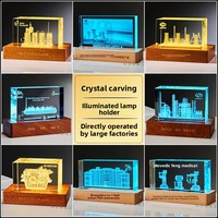 Coffret Cadeau de Souvenirs d'Anniversaire : Modèle de Pont Créatif en Cristal Artificiel, Gravé au Laser 3D, pour Bureau