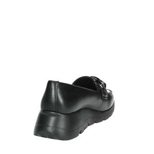 Mocassins pour femmes Cinzia Soft CI2034 en cuir noir, chaussures confortables à plateforme - Product Image 2