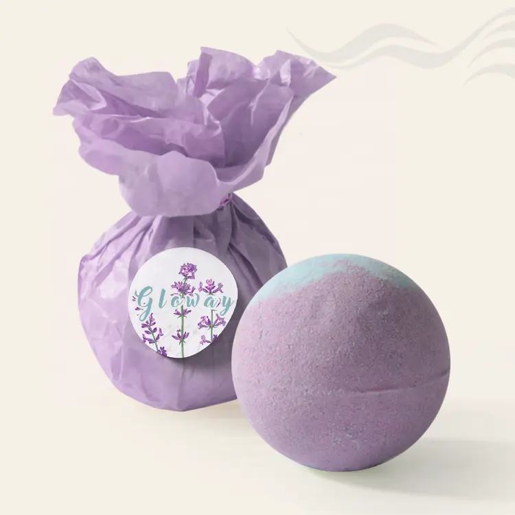 Gloway Hersteller lila Serie Bad SPA Geschenk Aromatherapie Dusche Fizzien natürliches Lavendel Ätherisches Öl lila Badbomben