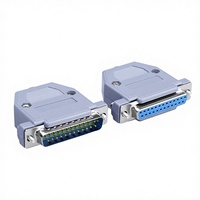 Cooyear RS232 DB25 Conector D-SUB de 25 Pines Hembra/Macho de 2 Filas Tipo Soldadura con Cubierta de ABS para Laptop, Nuevo