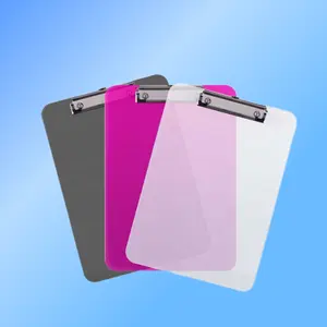 Alta Qualidade Rosa A4 Tamanho Plastic Exame Escrita Pad Transparente Prancheta Para Salas De Aula E Escritório