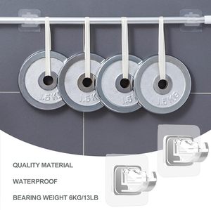Telescopic Fixed Clip Holder Punch-Free Stickers Household Shower Curtain Towel Door Curtain Hanging Rod Holders Includes <b>Hooks</b> - Product Image 5