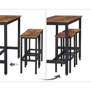 <span class=keywords><strong>Mesa</strong></span> de comedor marrón <span class=keywords><strong>con</strong></span> 2 taburetes, muebles de comedor, venta al por mayor - Product Image 4