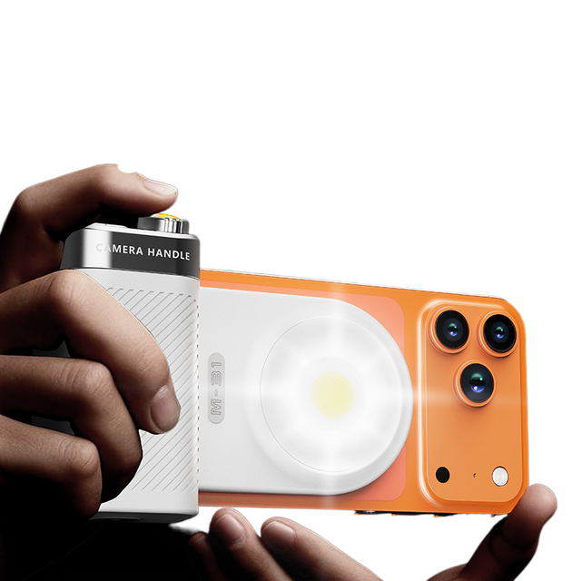 Magnetic Phone Camera Shutter Grip with Selfie Light for Photography Anti-Drop Detachable Wireless Button
