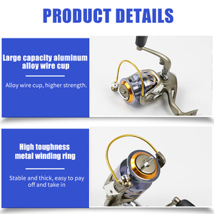 Moulinet de pêche télescopique à poignée unique, bobine en aluminium inoxydable à longue portée, corps en métal pour la pêche en rivière - Product Image 5
