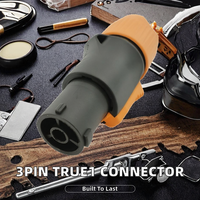 Connecteur femelle Powercon True1 3 broches, plaqué nickel, broches en cuivre, ABS IP60, 32A, 3 pôles, connecteur Powercon True 1