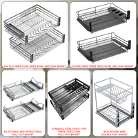 TIANYI Panier de rangement coulissant multifonction moderne en acier inoxydable pour armoire de cuisine avec rail de glissière pour tiroir