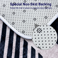 Vente en gros de 3 pièces ensemble de tapis de bain en velours cristal doux de haute qualité imprimé personnalisé fleurs vague anti-dérapant tapis de toilette polyester